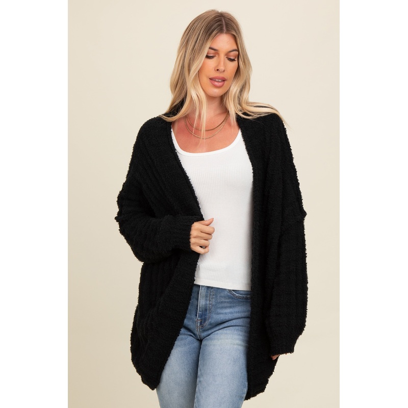 Black Chunky Knit Dolman Cardigan