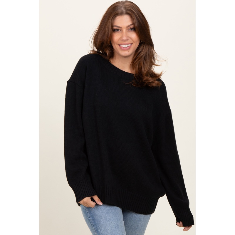 Black Soft Knit Basic Sweater