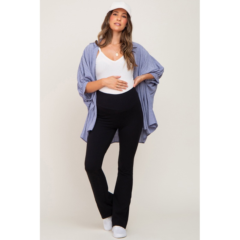 Black Flared Maternity Leggings