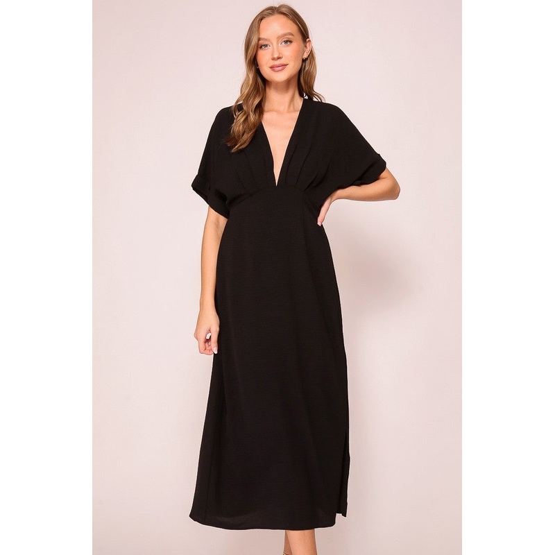Black Airy Midi Dress