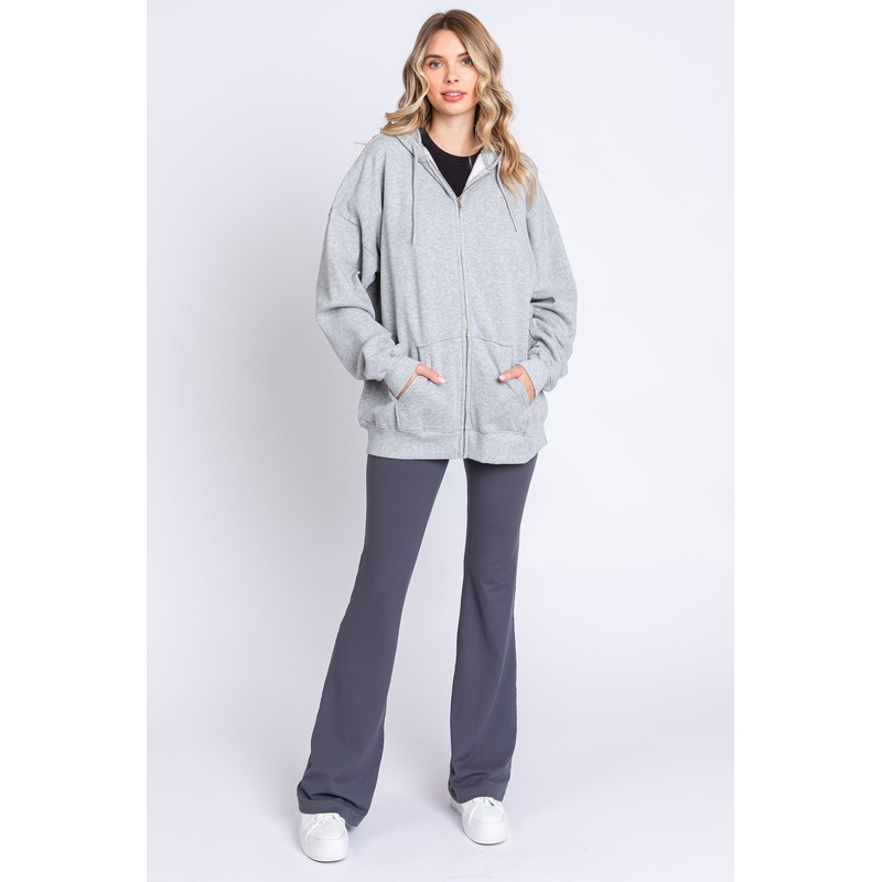 Heather Grey Hooded Jacket