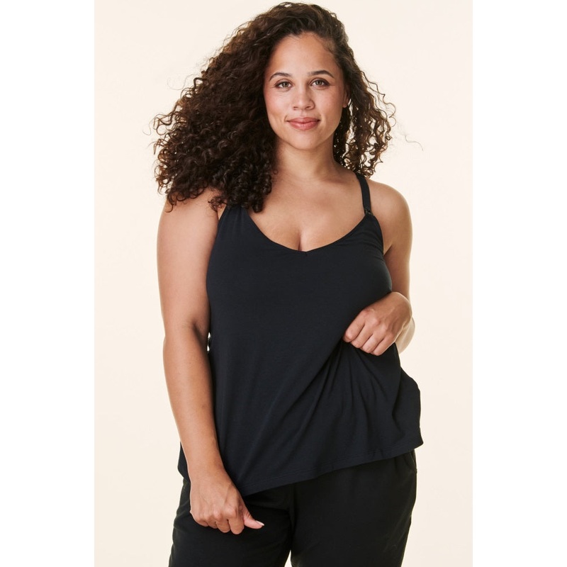 Black Bravado Drop Front Nursing Tank