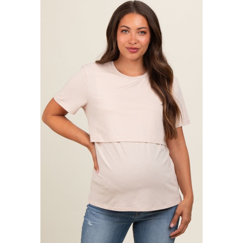 Cream Bravado Lift Up Nursing/Maternity Top