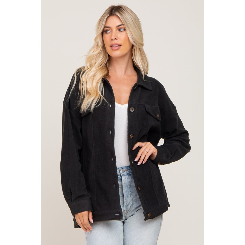 Charcoal Fleece Shirt Jacket
