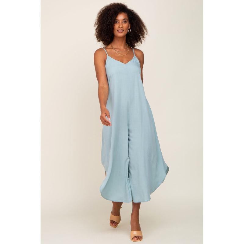 Sage Sleeveless Asymmetrical Hem Jumpsuit
