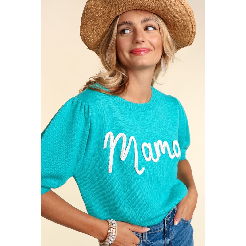 Teal Mama Sweater Top