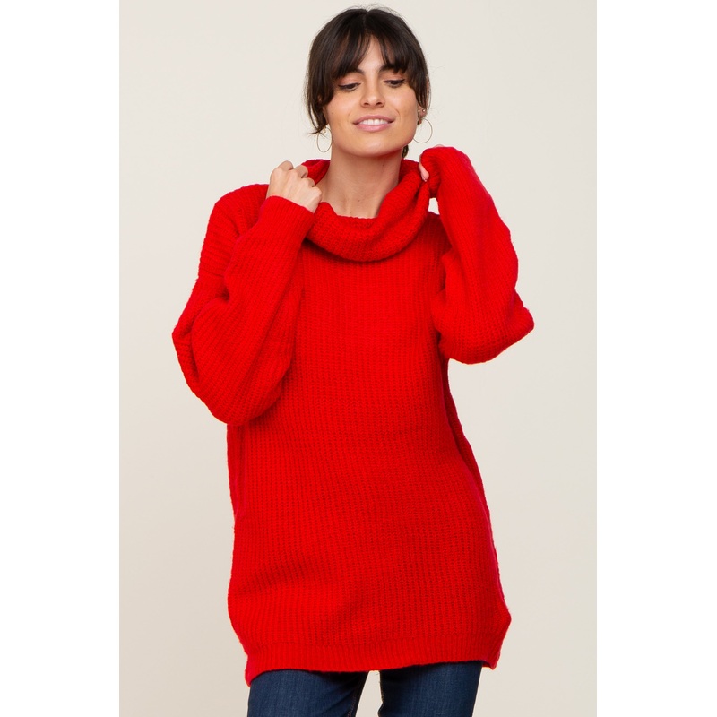 Red Soft Knit Cutout Back Sweater