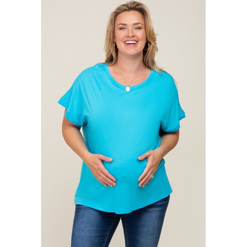 Aqua Short Sleeve Plus Maternity Top