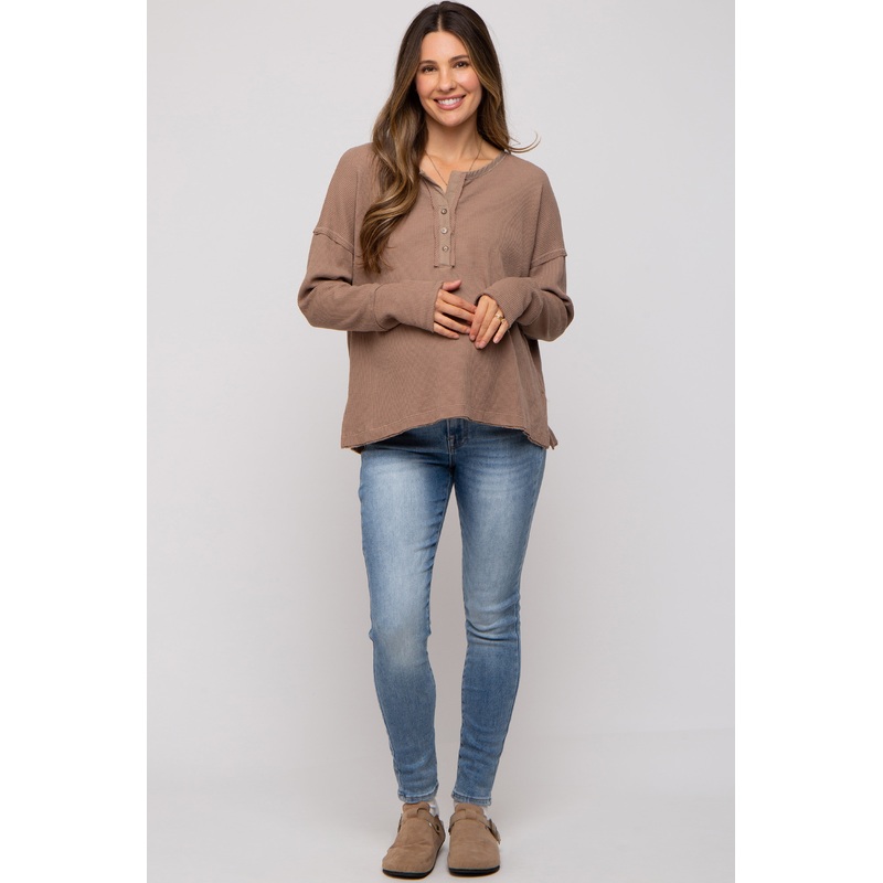 Blue Skinny Crop Maternity Jeans