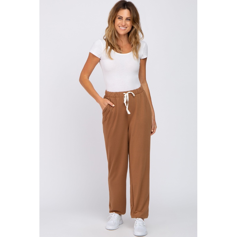 Camel Contrast Jogger Pants