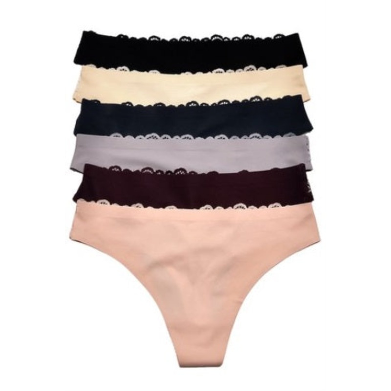Multicolor Seamless Lace Back Underwear Set