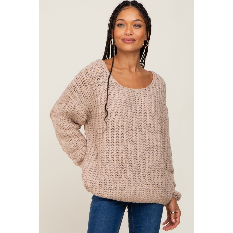 Taupe Chunky Knit Sweater