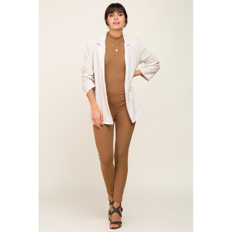Mocha Ribbed Jumpsuit
