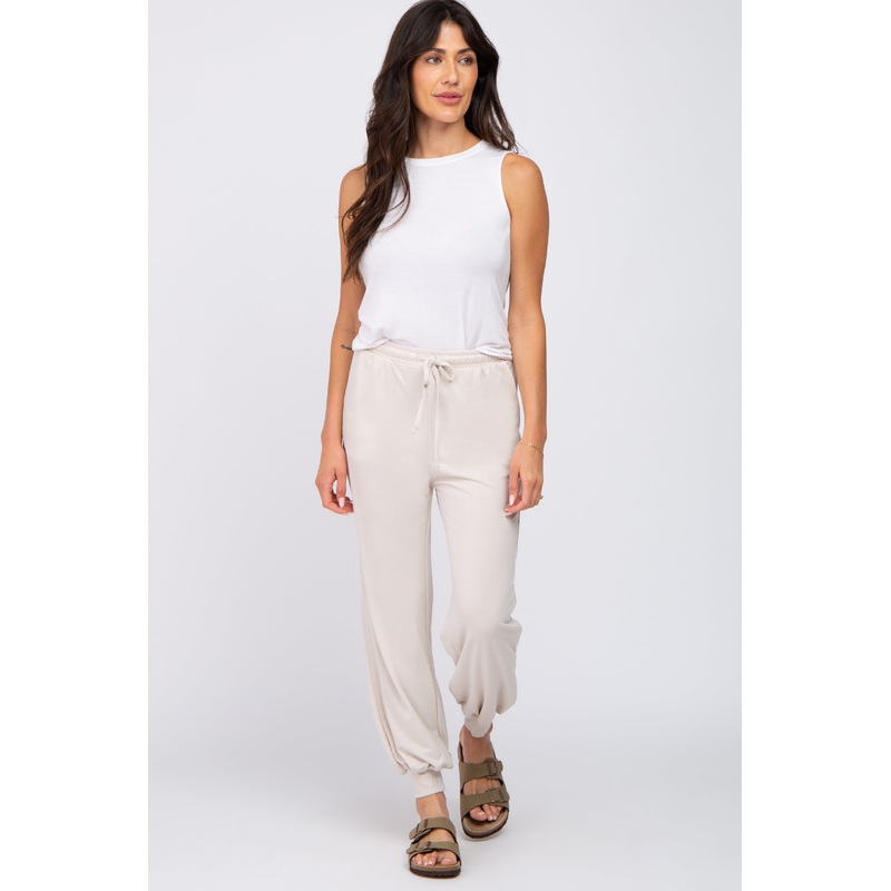 Beige Jogger Pants