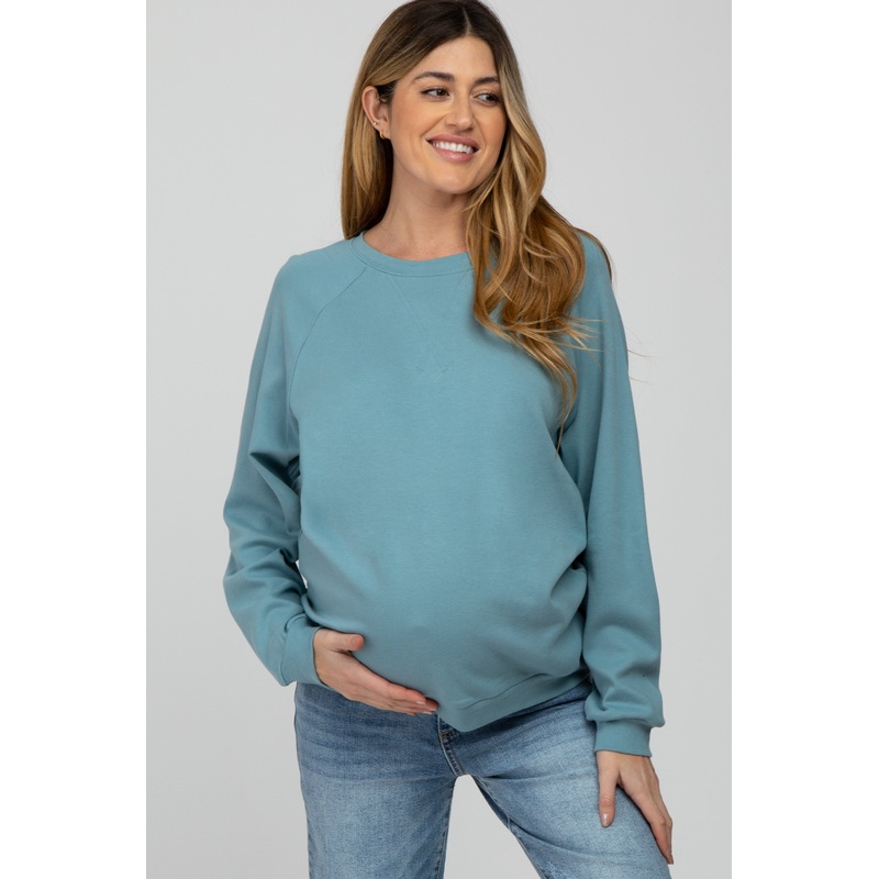 Teal Long Sleeve Maternity Top