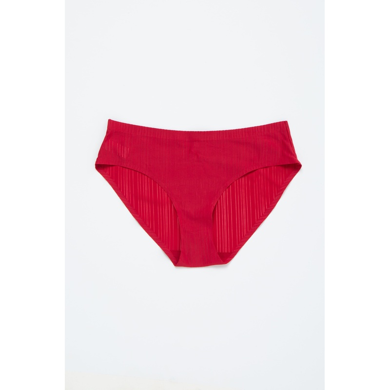 Red Ribbed Seamless Underwear