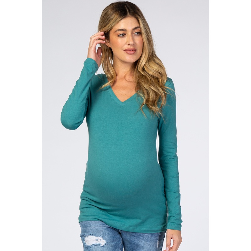 Aqua Fitted V-Neck Maternity Top