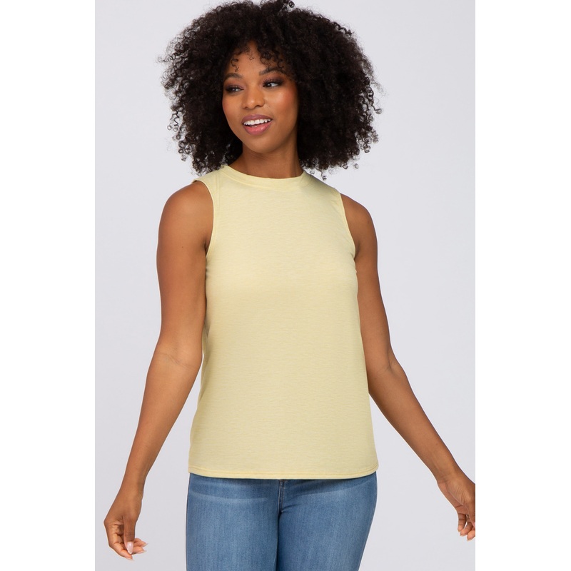 Yellow Heather Basic Tank Top