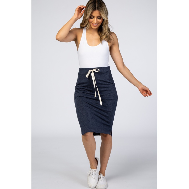 Navy Drawstring Skirt