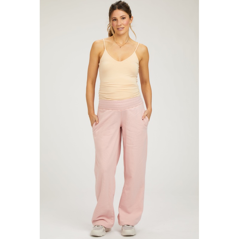 Light Pink Fleece Lined Maternity Lounge Pants