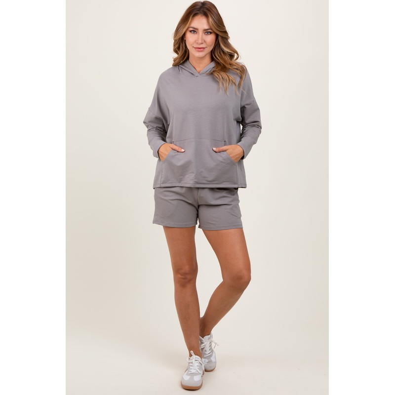 Mocha Hoodie Shorts Set