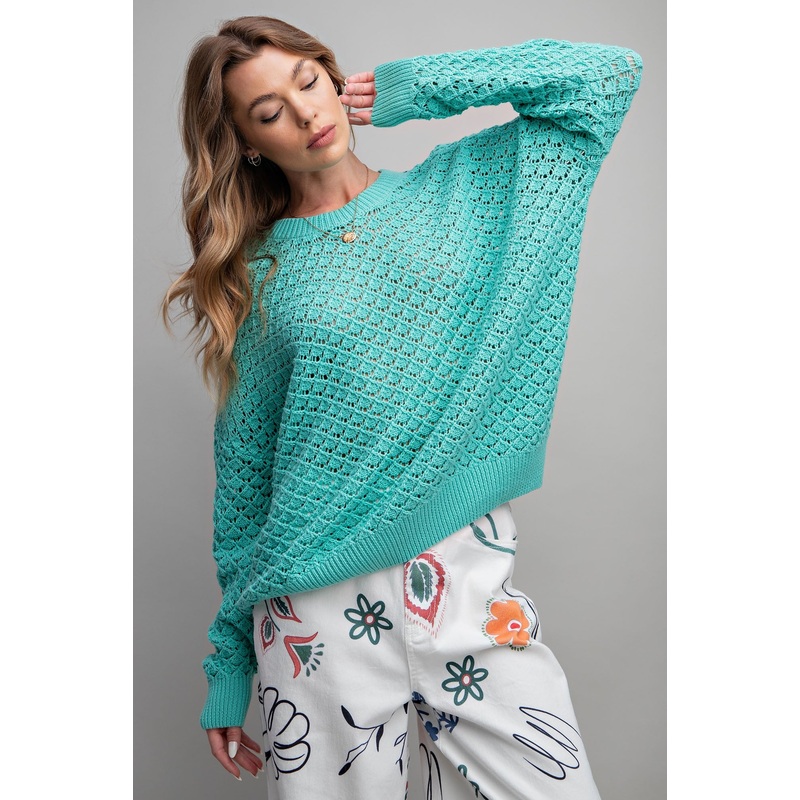 Aqua Knit Long Sleeve Top