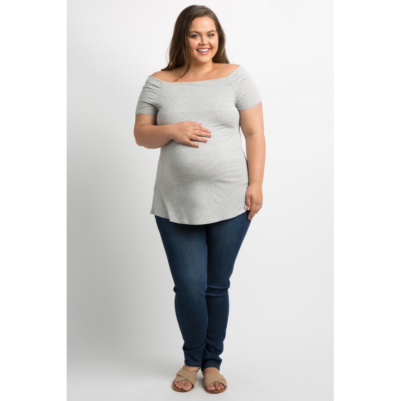 Navy Solid Basic Plus Maternity Jeans