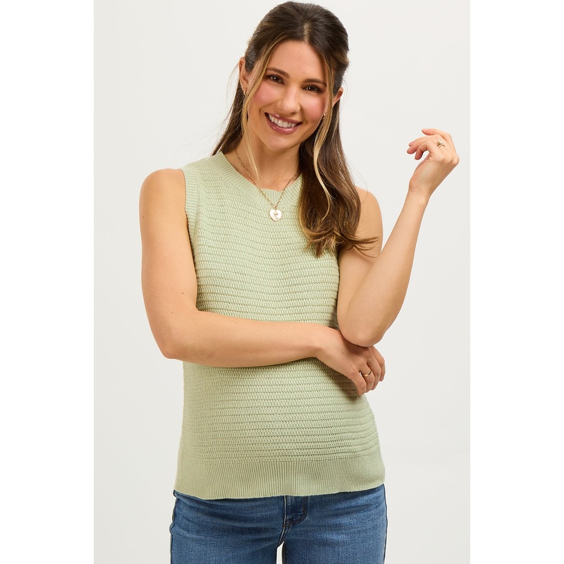 Sage Knit Sleeveless Maternity Top