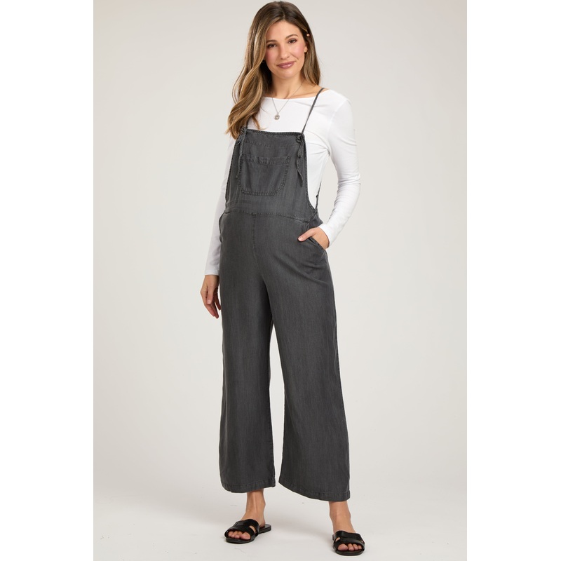 Charcoal Front Pocket Maternity Overall