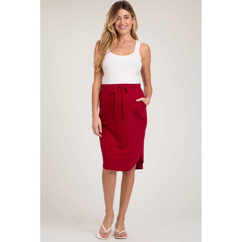 Red Maternity Skirt