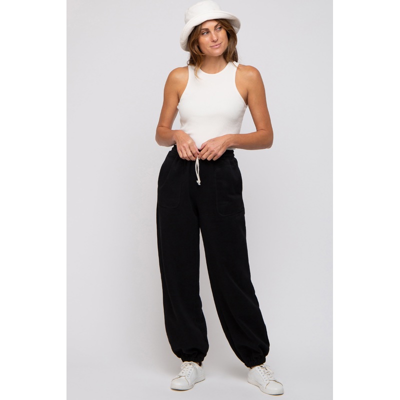 Black Drawstring Relaxed Fit Sweatpants