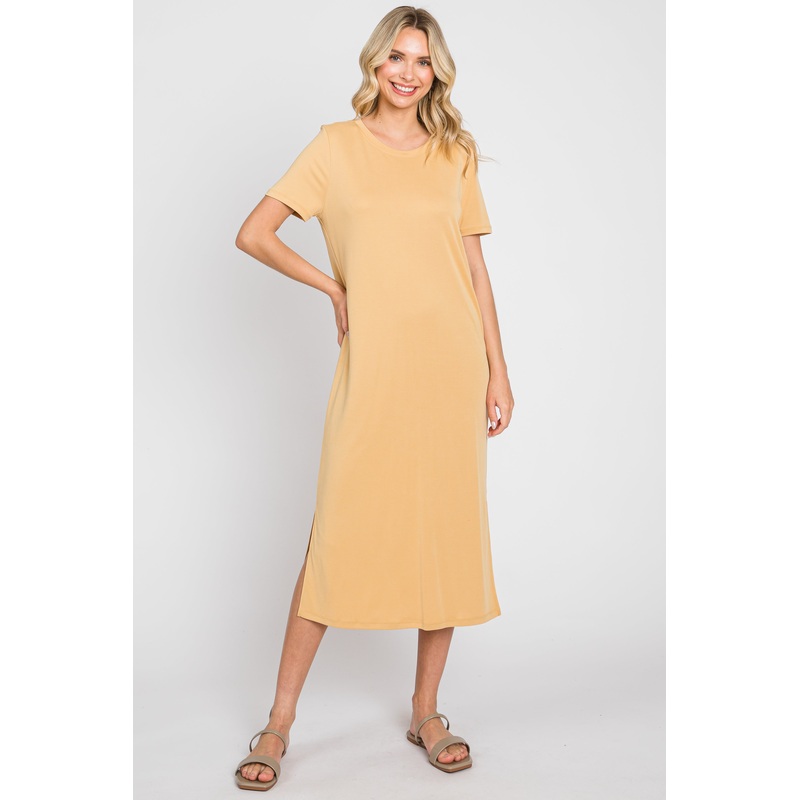 Yellow Midi T-Shirt Dress
