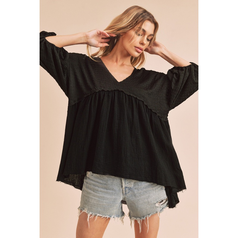 Black Flowy Top