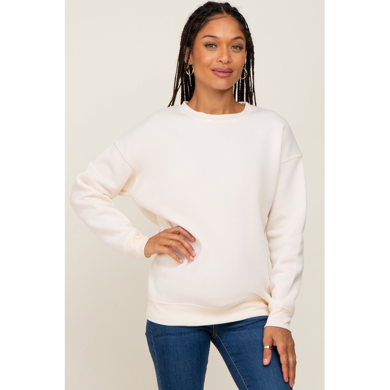 Beige Basic Sweatshirt