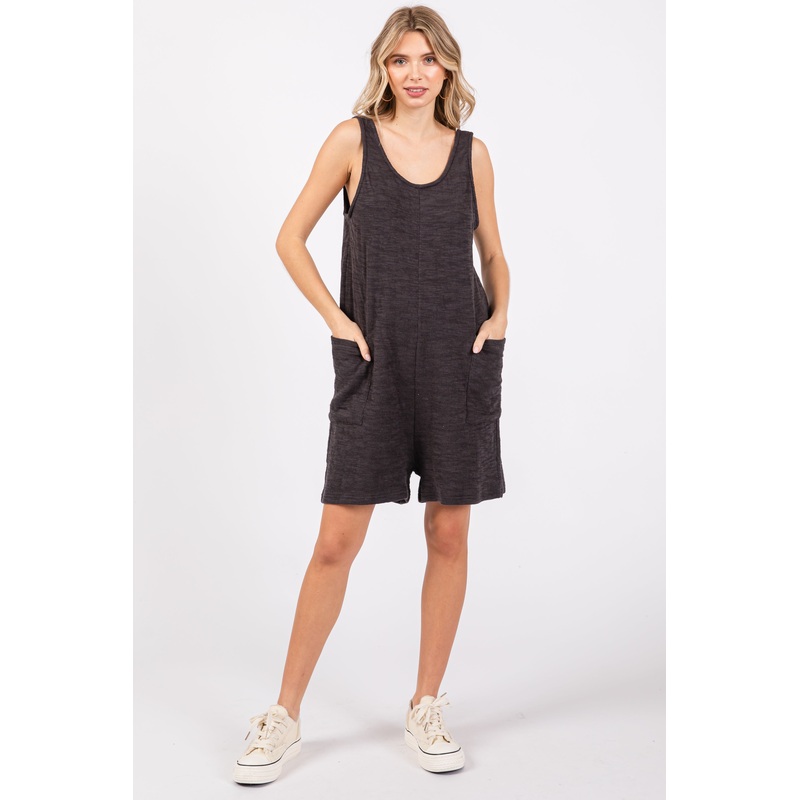 Charcoal Oversized Knit Romper