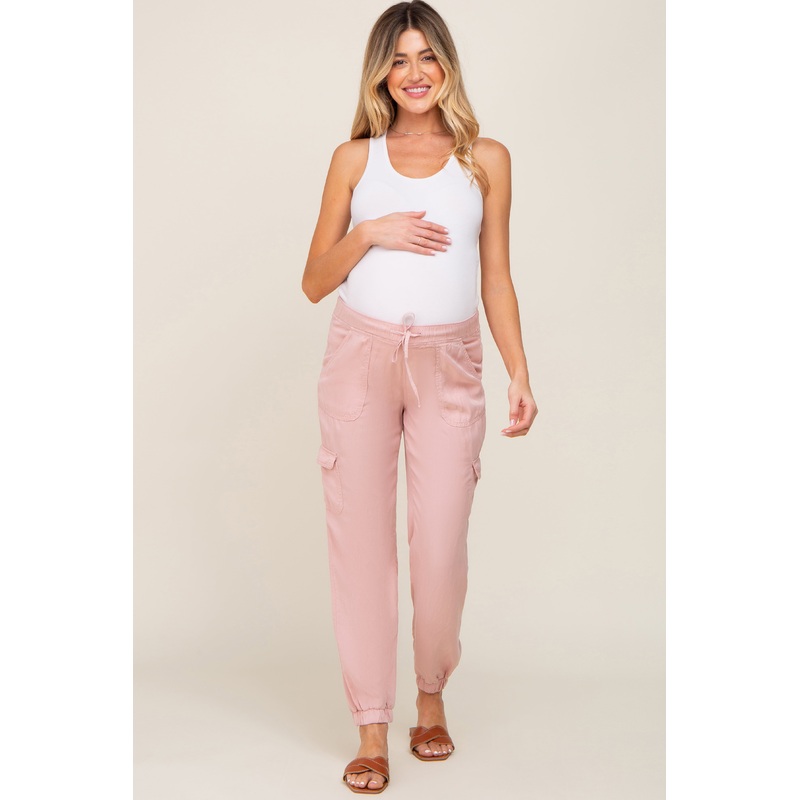Light Pink Maternity Jogger Pants