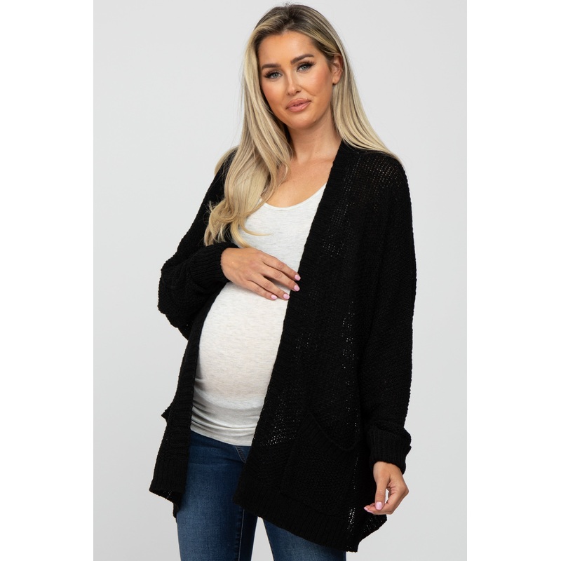 Black Cuff Sleeve Maternity Cardigan