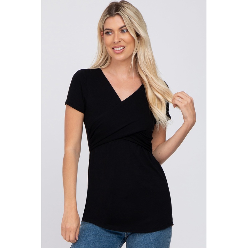 Black Crossover Nursing Top
