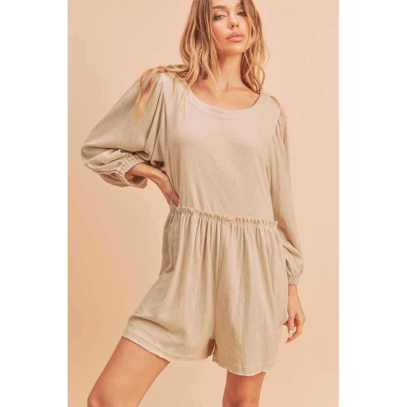 Natural 3/4 Sleeve Romper