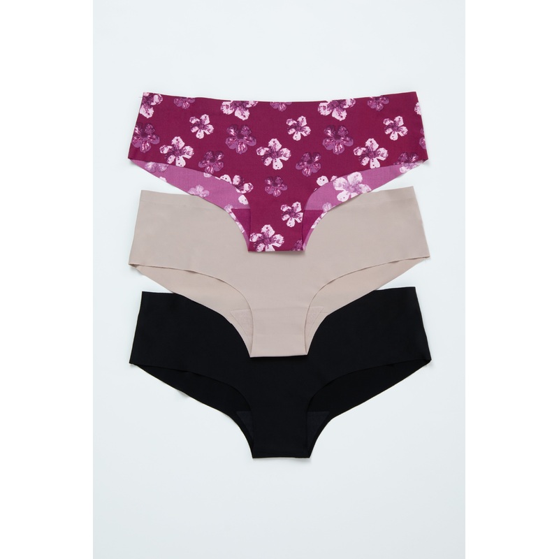 Multi-Color Floral Seamless Bikini Underwear Set