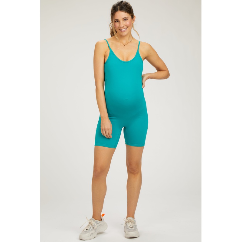 Turquoise Fitted Padded Maternity Romper