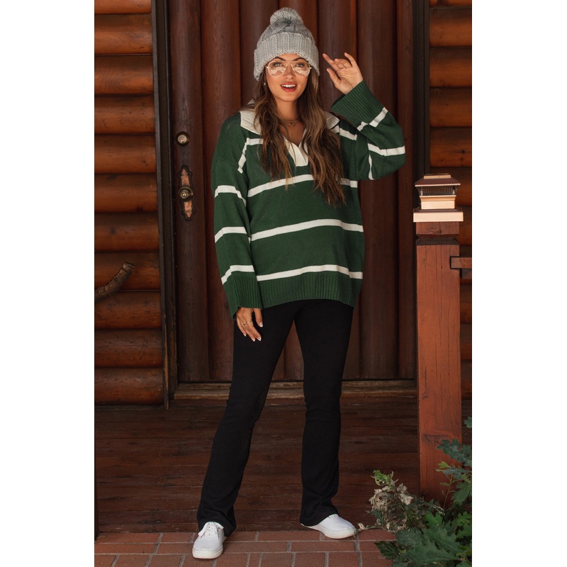Black Ribbed Foldover Maternity Flared Pants