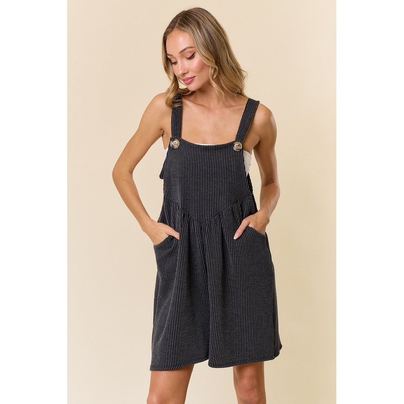 Charcoal Ribbed Romper