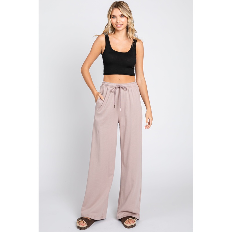 Mocha Wide Leg Joggers