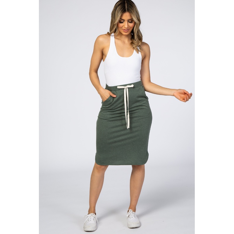 Olive Drawstring Skirt