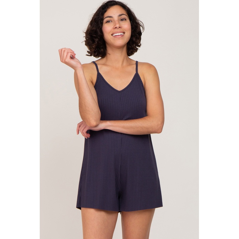 Navy Ribbed Jumpsuit