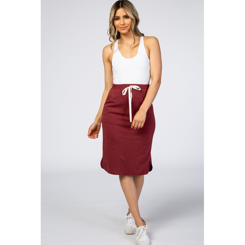 Burgundy Drawstring Skirt
