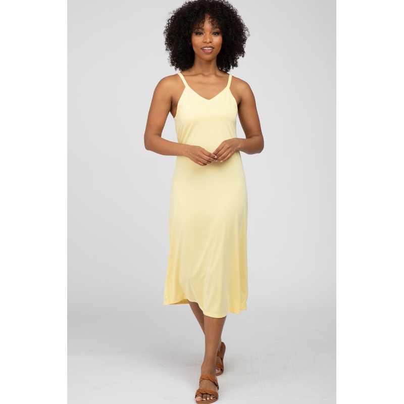 Yellow Sleeveless Midi Dress