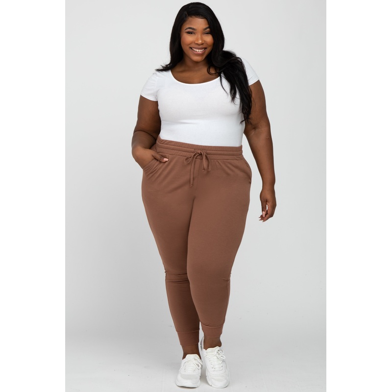 Mocha Drawstring Plus Sweatpants