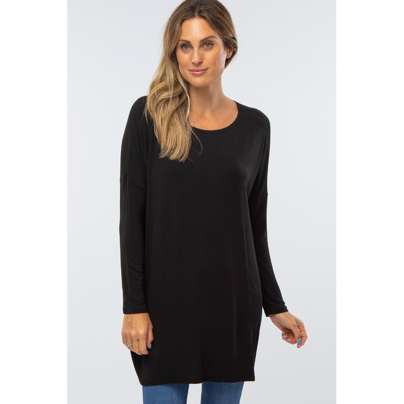 Black Long Dolman Sleeve Top